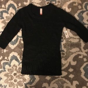 NWT No Boundaries black sequin knit sweater